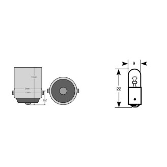 LAMPADA GE H5W 12V 5W BA9S Moto e Scooter vari General Electric