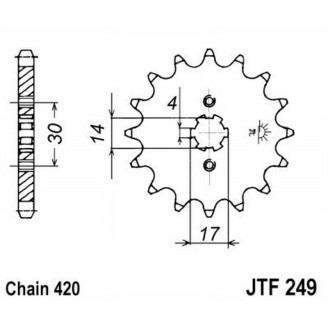 PIGNONE JT 249 z13 Kawasaki 50 AE 82-98 JT