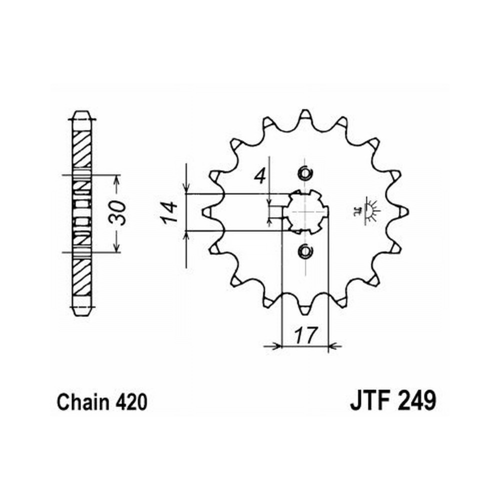 PIGNONE JT 249 z13 Kawasaki 50 AE 82-98 JT