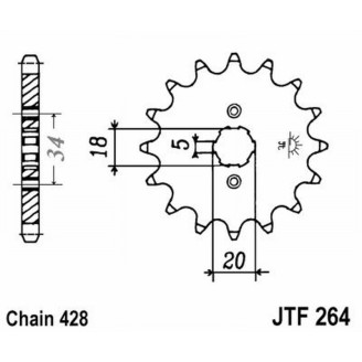 PIGNONE JT 264 z16 Kymco Zing 125 97-01 JT