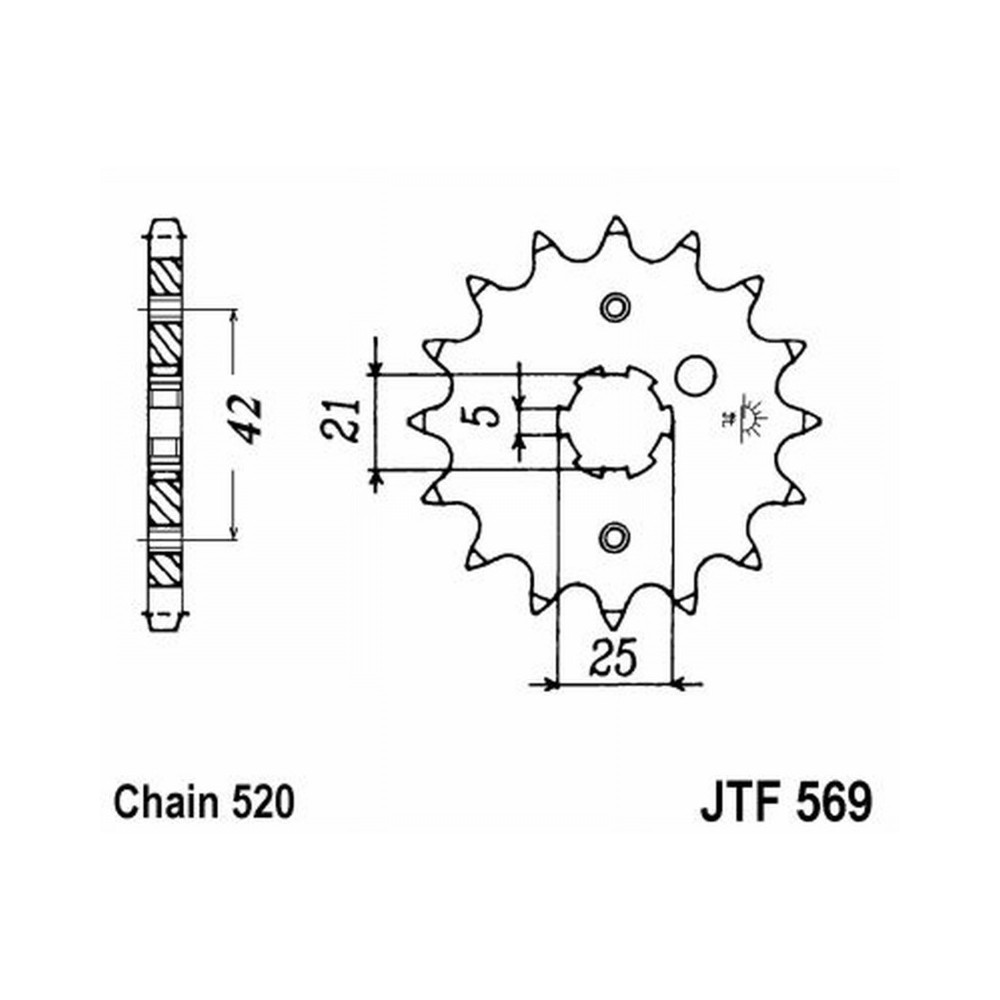 PIGNONE JT 569 z14 Kawasaki KLX 250 91-99 JT