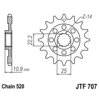 PIGNONE JT 707 z15 SXV 450/550 05-09 JT