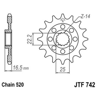 PIGNONE JT 742 z14 1098R/S 07-09 JT