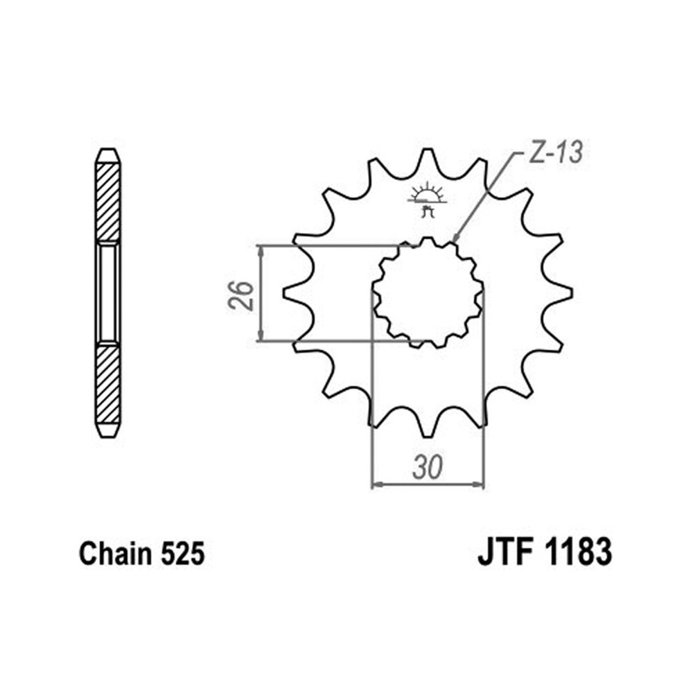 PIGNONE JT 1183 z18 865 Scrambler/Speedmaster 06- JT