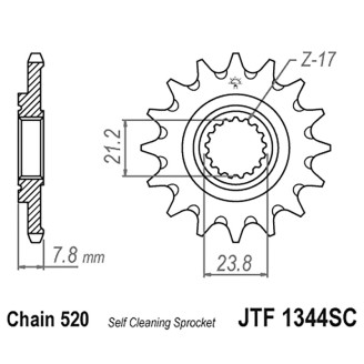 PIGNONE JT 1344 z13 SC Honda CRF250R 18- JT