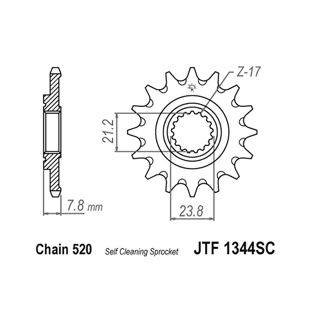 PIGNONE JT 1344 z13 SC Honda CRF250R 18- JT