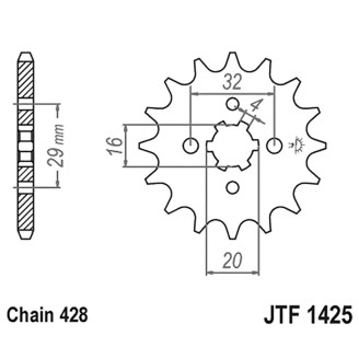 PIGNONE JT 1425 z15 RV 125 Van Van 03-16 JT