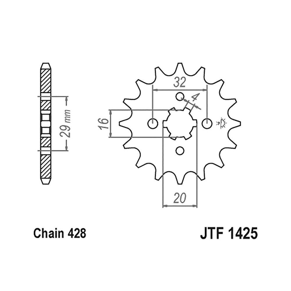 PIGNONE JT 1425 z15 RV 125 Van Van 03-16 JT