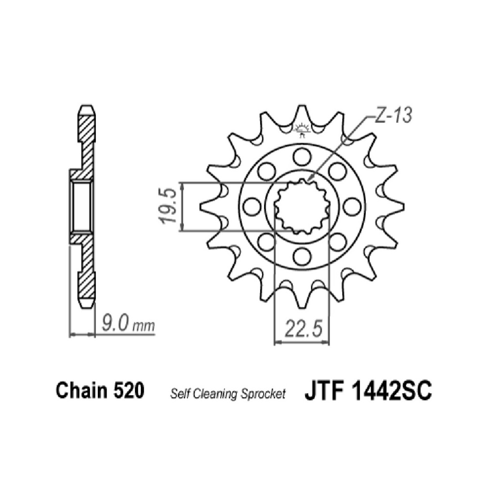 PIGNONE JT 1442 z13 SC Suzuki RM-Z 250 13- JT