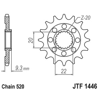 PIGNONE JT 1446 z13 Kawasaki KX 250 06-12 JT