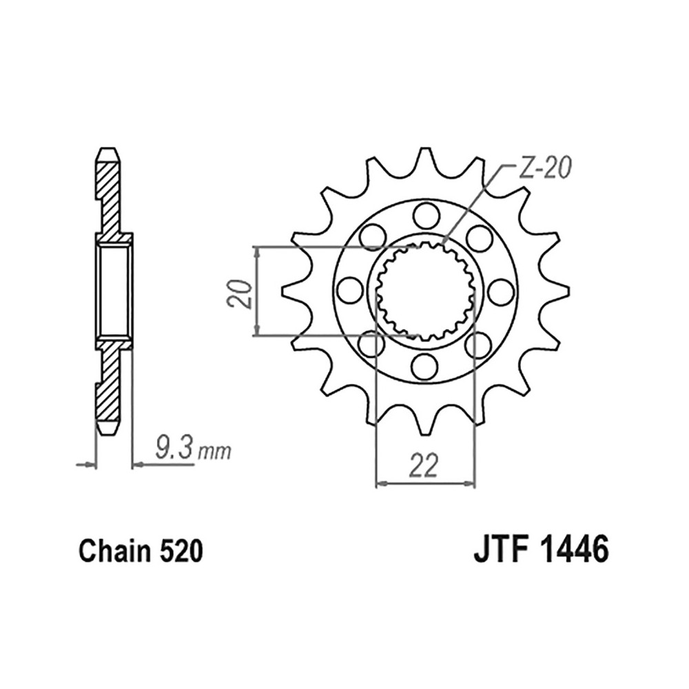 PIGNONE JT 1446 z13 Kawasaki KX 250 06-12 JT