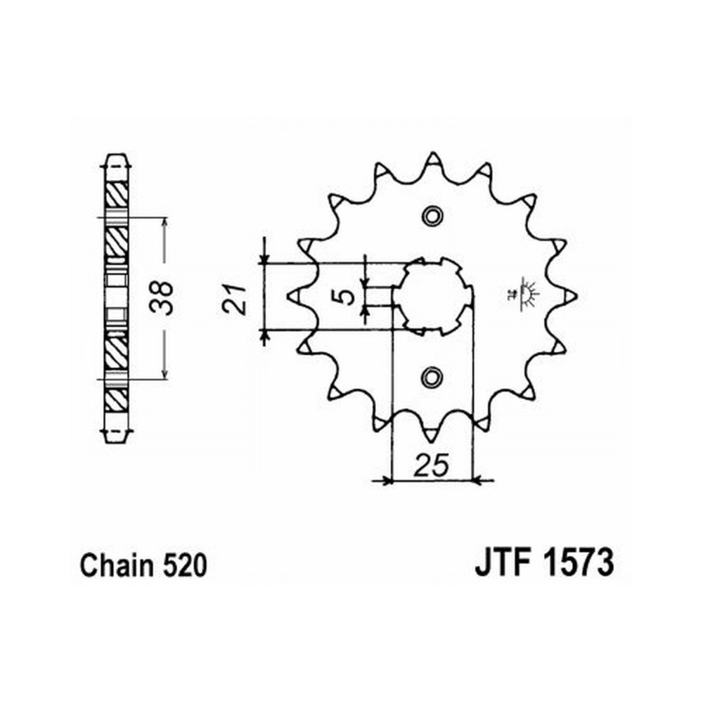 PIGNONE JT 1573 z14 Yamaha 125 XV Virago 97-01 JT