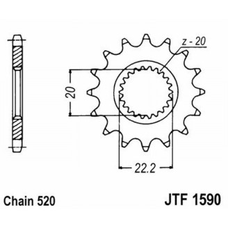 PIGNONE JT 1590 z13 Yamaha WR 250 01- JT