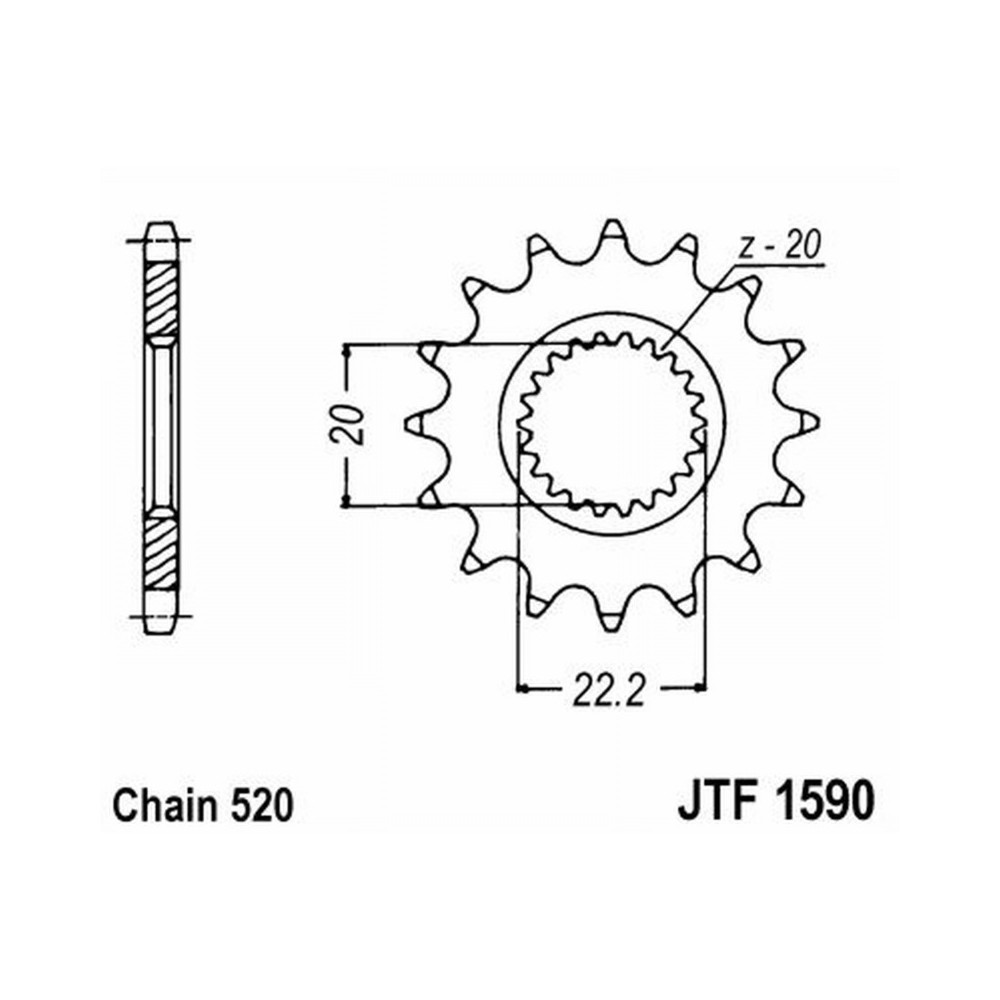 PIGNONE JT 1590 z13 Yamaha WR 250 01- JT