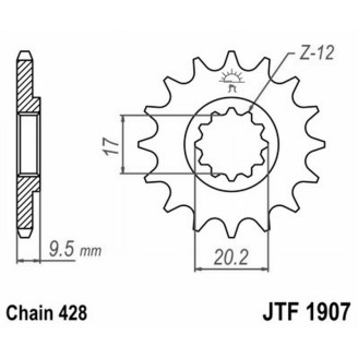 PIGNONE JT 1907 z13 KTM SX/XC 85/105 04- JT