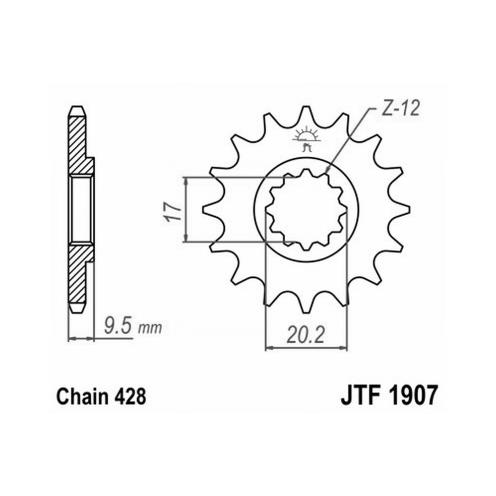 PIGNONE JT 1907 z13 KTM SX/XC 85/105 04- JT