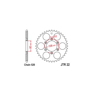 CORONA JT 22 z42 Aprilia RX 125 95-02 JT