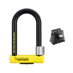 U-Lock New York Diamond Standard With Flex-Frame Bracket - Black Yellow Locks and Chains Kryptonite