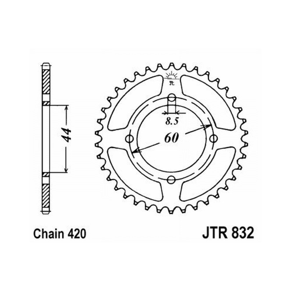 CORONA JT 832 z37 per modifica rapporto finale JT