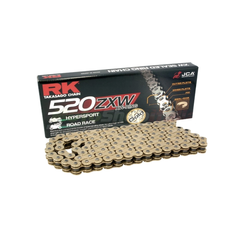 Rk Chain 520ZXW-124 Clf Gold Sprockets RK