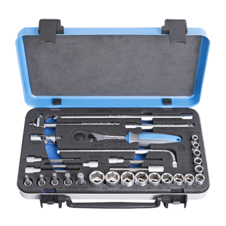 Socket set 38 in metal box - 239D Tools and Utensils Unior