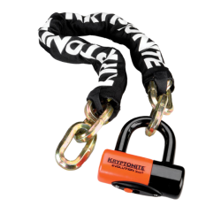 Chaine NEW YORK et cadenas EVOLUTION SERIE 4 - 100 cm, noir orange Cadenas et chaînes de vélo Kryptonite