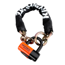 Cadena NEW YORK NOOSE 1275 y candado EVOLUTION SERIES 4 - negro naranja Candados y cadenas para bicicletas Kryptonite