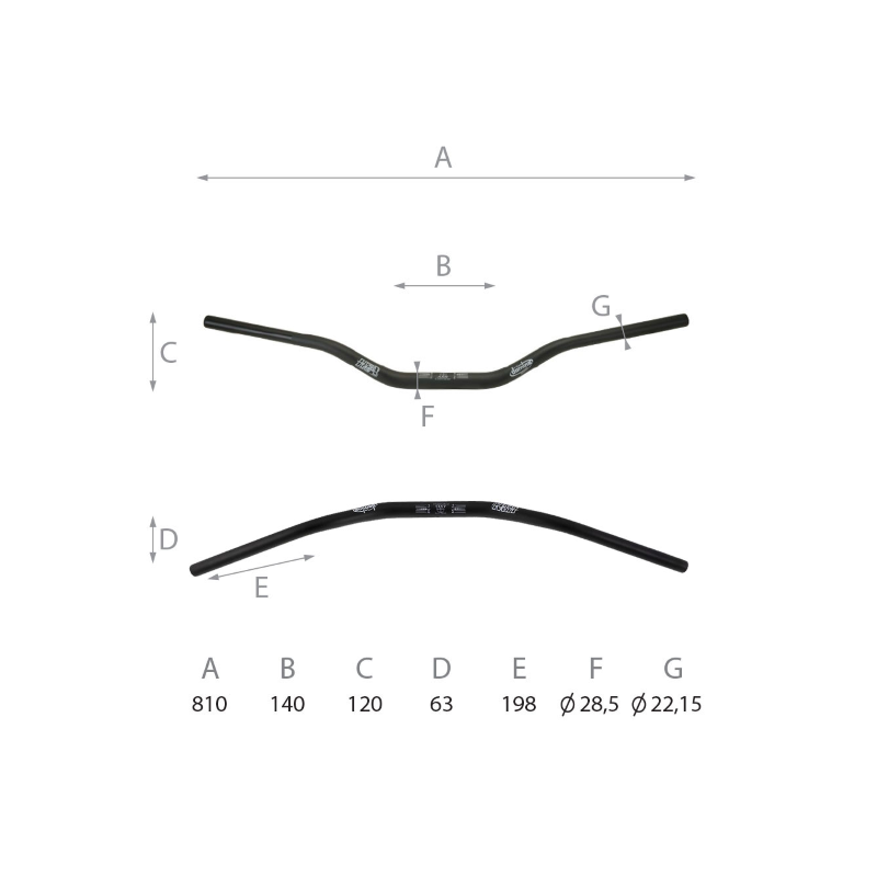 Manillar Domino Todoterreno L - 810mm Mancuernas Domino