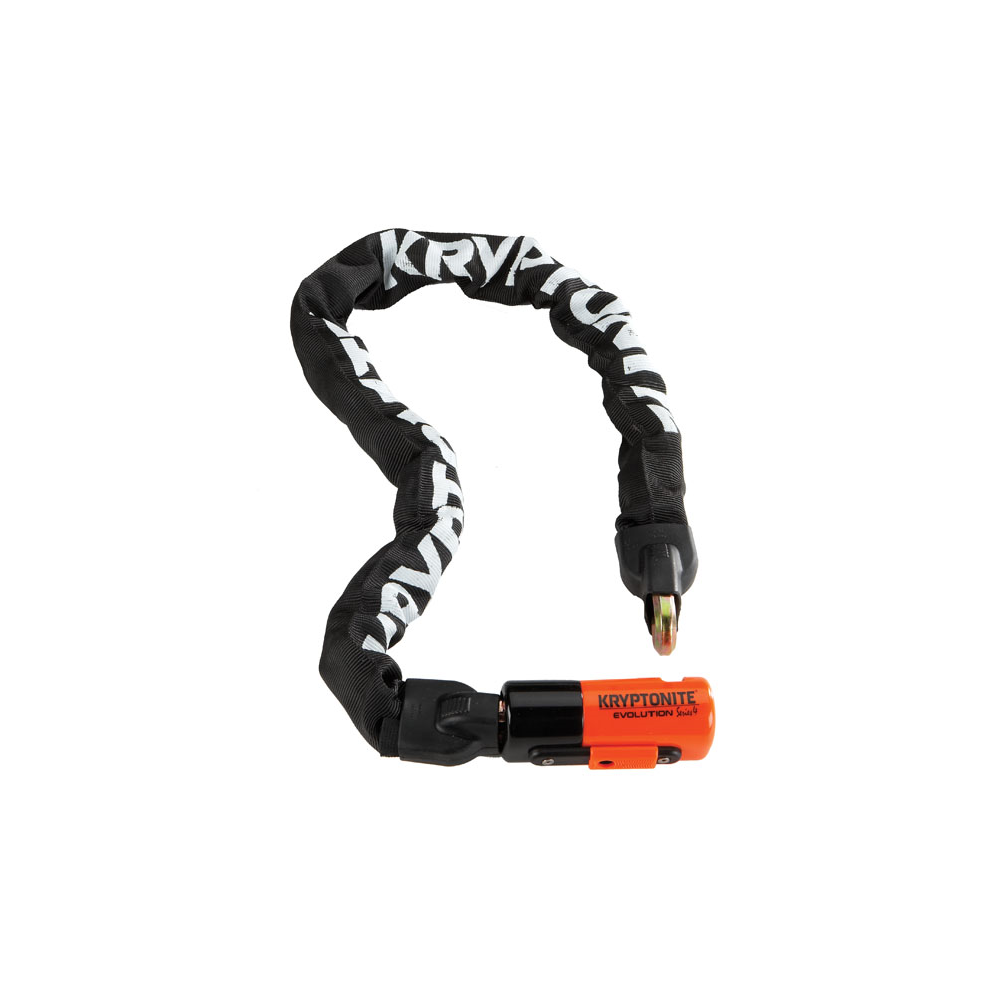 Lucchetto Catena Integrata Evolution Series 4 - 90 Cm, Nero Arancio
