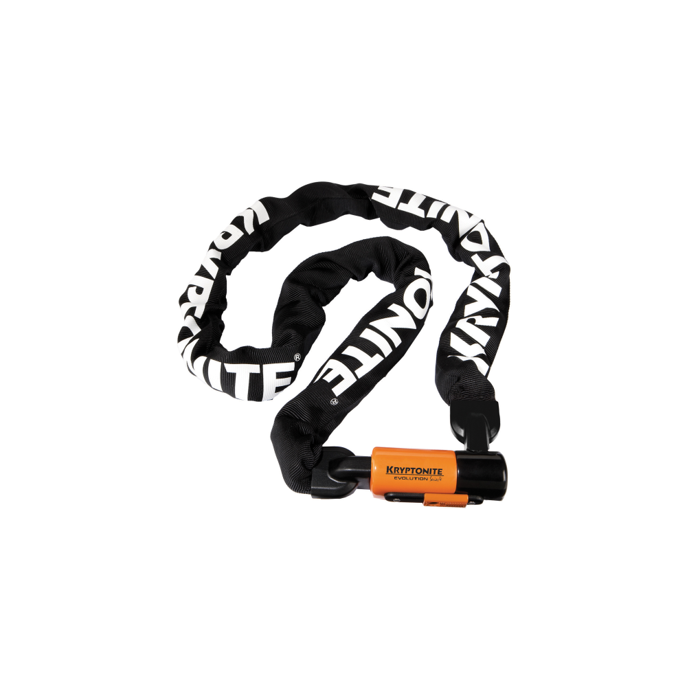 Lucchetto Catena Integrata Evolution Series 4 - 160 Cm, Nero Arancio