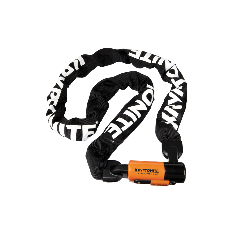 Lucchetto catena integrata EVOLUTION SERIES 4 - 160 cm, nero arancio Lucchetti E Catene Ciclo Kryptonite