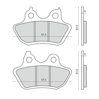 Pastiglie Freno Sinter Sinterizzate Harley Davidson Dyna 1690 Sinter