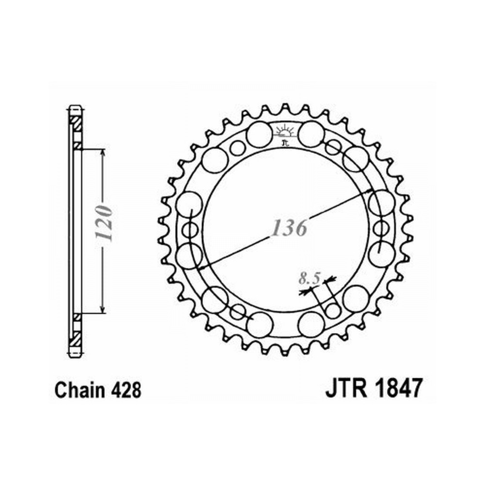 CORONA JT 1847 z47 Yamaha 125 TZR R 93-95 JT