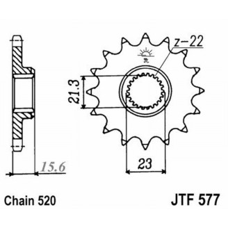 PIGNONE JT 577 z15 RBAMMORTIZZATO  JT