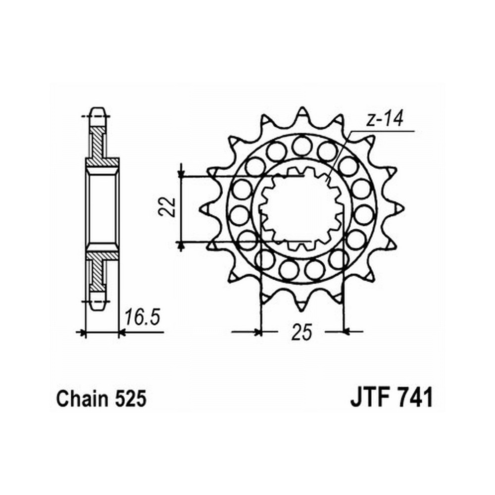 PIGNONE JT 741 z15 RBAMMORTIZZATO Hypermotard 796 12 JT