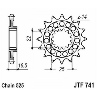 PIGNONE JT 741 z15 RBAMMORTIZZATO Monster S2R 1000 05-08 JT