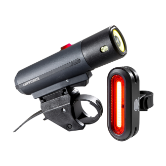 Kit luci ALLEY F-650 (650 lumen) + AVENUE R-50 COB - nero Kryptonite