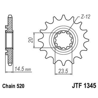 PIGNONE JT 1345 z13 RBAMMORTIZZATO Honda CRF 450L 19- JT