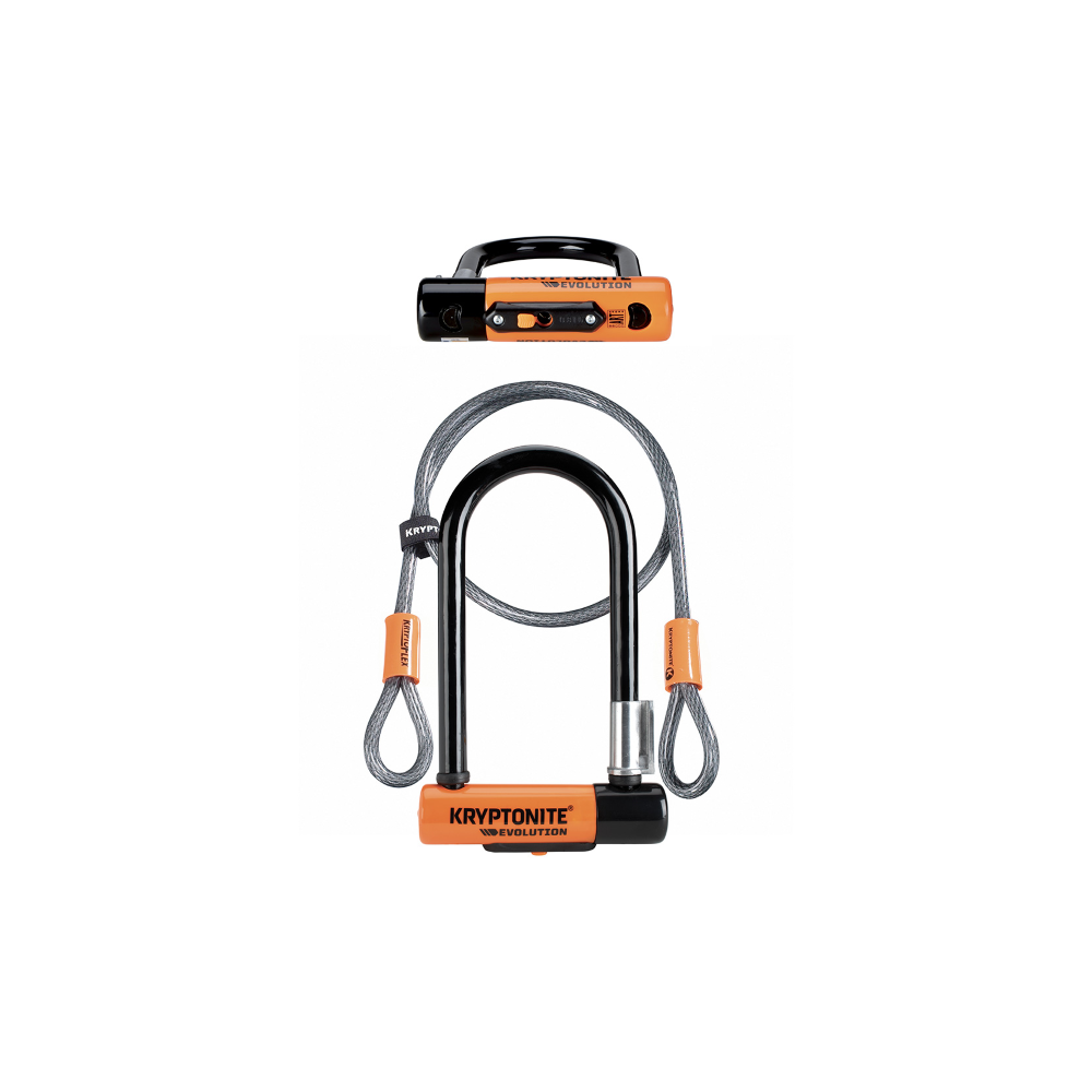 Lucchetto U-Lock MINI-7 CON CAVO - nero arancio Kryptonite