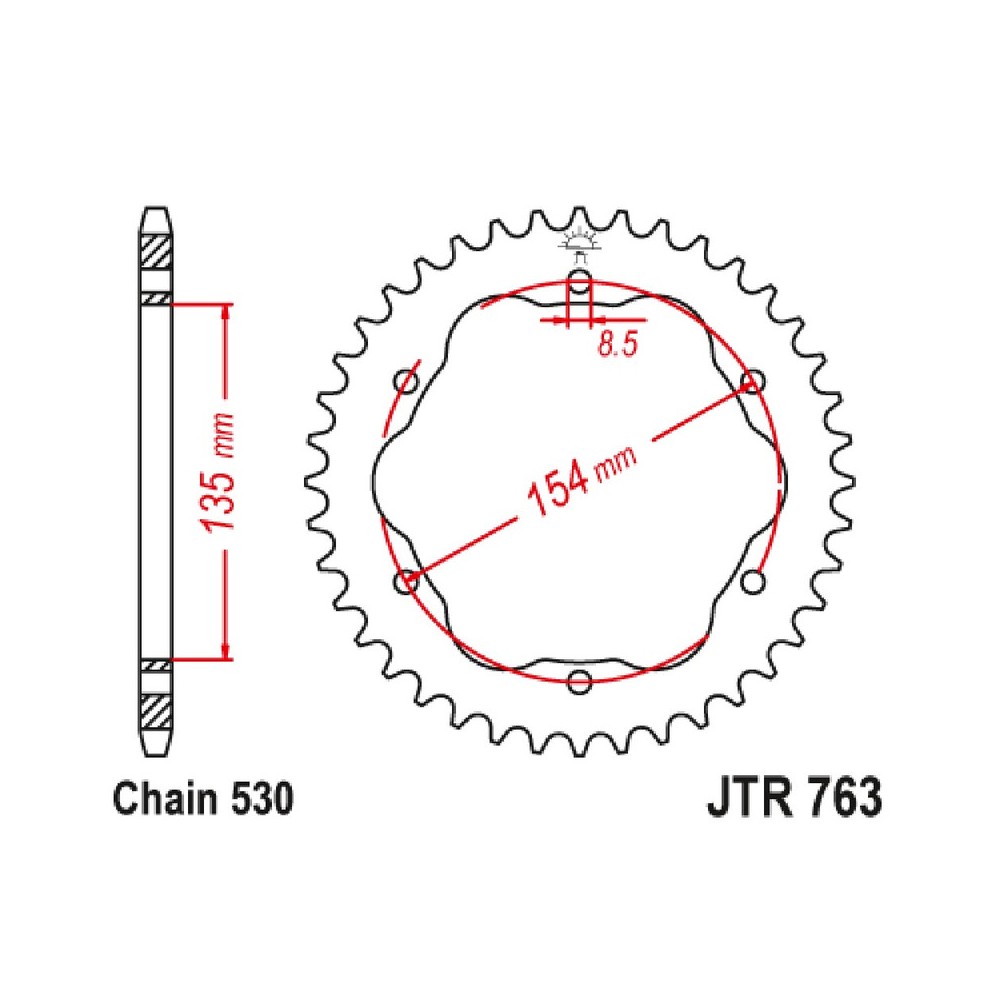 CORONA JT 763 z40 ZBK ZINCATA NERA Ducati Multistrada 1200 10-17 JT