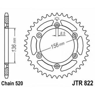 CORONA ALL.7075T6 JTA 822 z52BLK Beta RR 250 05-07 JT