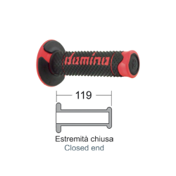 Manopole Domino Off-Road Nero/Rosso