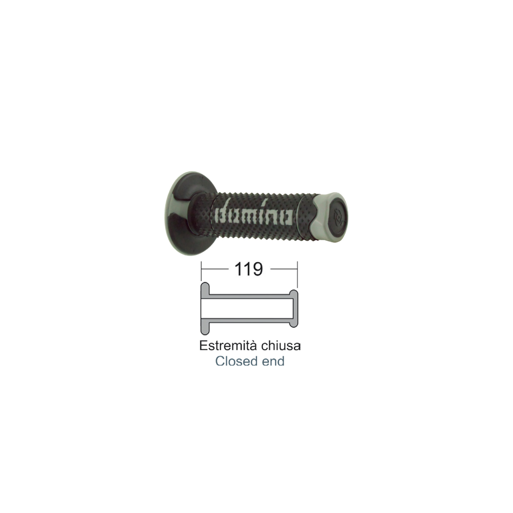 Manopole Domino Soft Hand Nero/Grigio