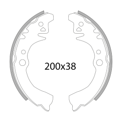 RMS Set rear brake shoes Piaggio Porter 1.0 Brake Shoes RMS