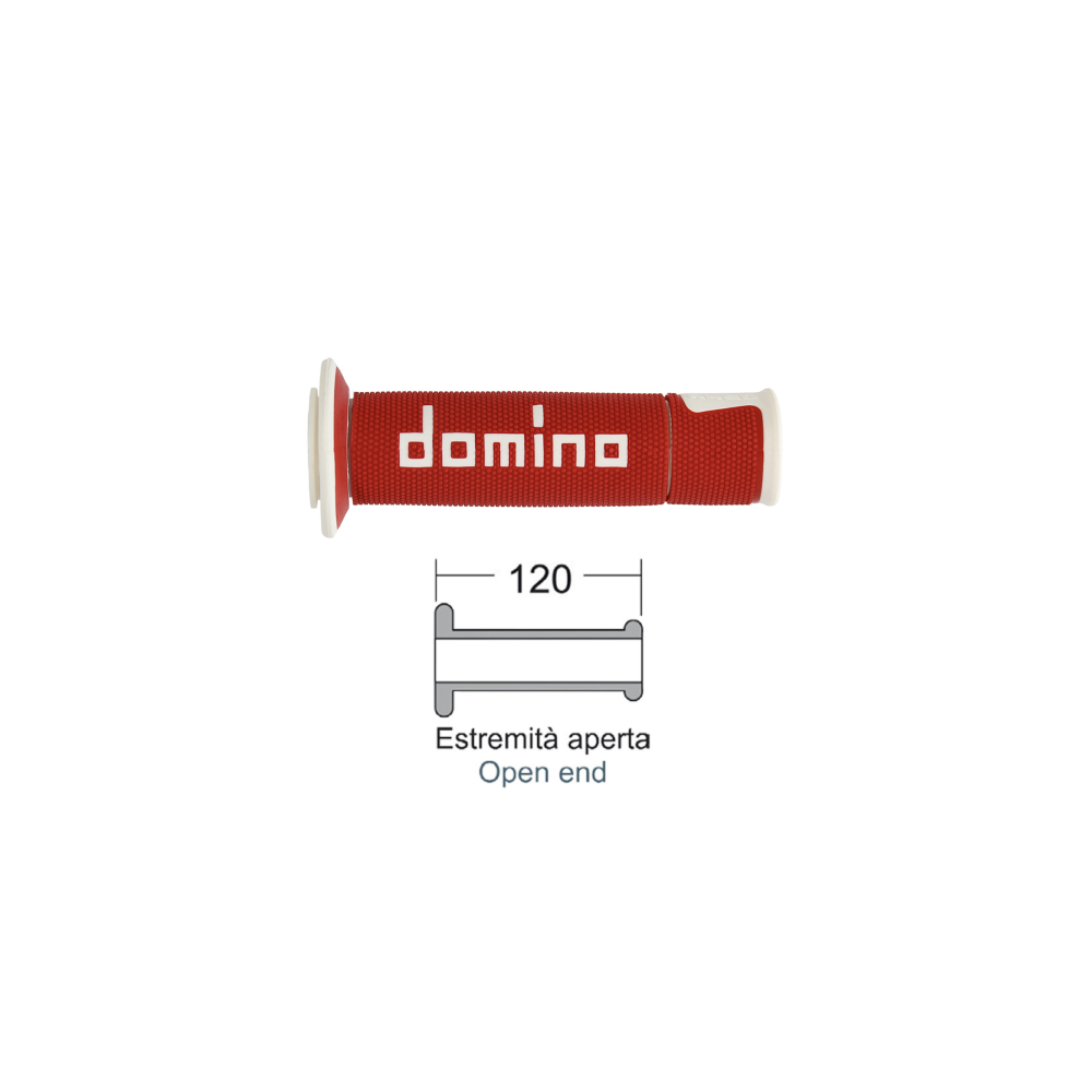 Manopole Domino Road-Racing Rosso/Bianco