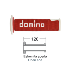 Manopole Domino Road-Racing Rosso/Bianco