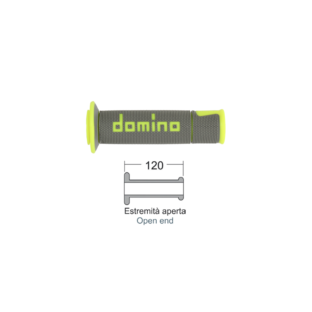 Manopole Domino Road-Racing Grigio/Giallo Fluo