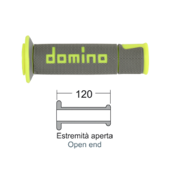 Manopole Domino Road-Racing Grigio/Giallo Fluo