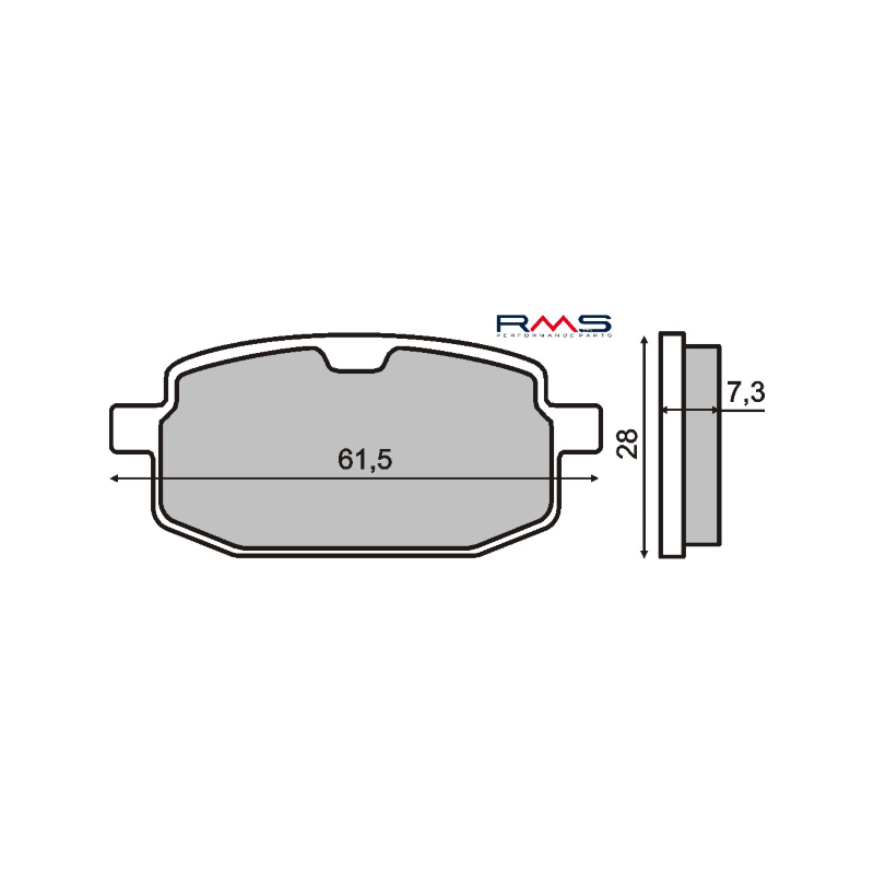 RMS Organic Brake Pads Italjet Pista 50cc Brake Pads RMS