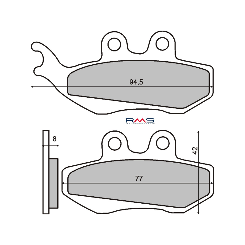 RMS Organic Brake Pads Piaggio Hexagon Lx 125ccSkipper St 125cc Brake Pads RMS